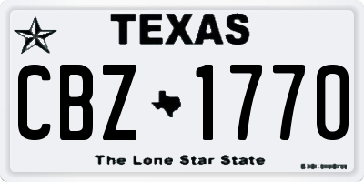 TX license plate CBZ1770