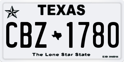 TX license plate CBZ1780