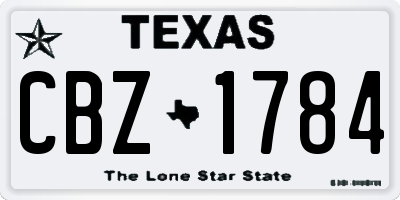 TX license plate CBZ1784