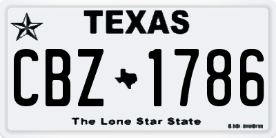 TX license plate CBZ1786