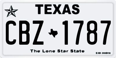 TX license plate CBZ1787