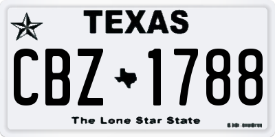 TX license plate CBZ1788