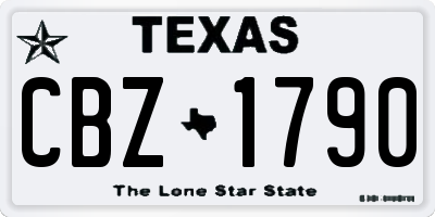 TX license plate CBZ1790