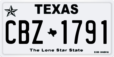 TX license plate CBZ1791