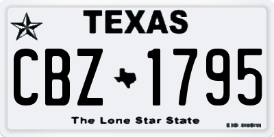 TX license plate CBZ1795