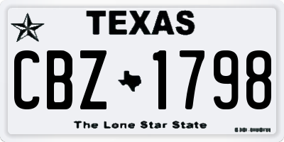 TX license plate CBZ1798