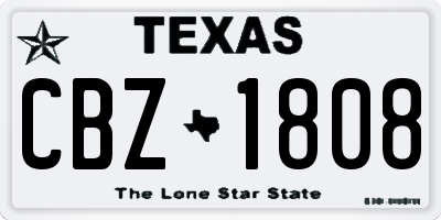 TX license plate CBZ1808