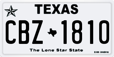 TX license plate CBZ1810