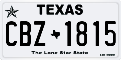 TX license plate CBZ1815