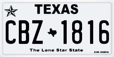 TX license plate CBZ1816