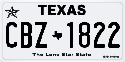 TX license plate CBZ1822