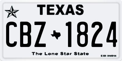 TX license plate CBZ1824