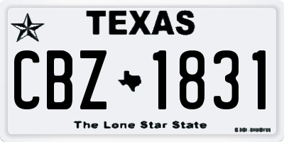 TX license plate CBZ1831