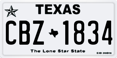 TX license plate CBZ1834