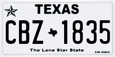 TX license plate CBZ1835