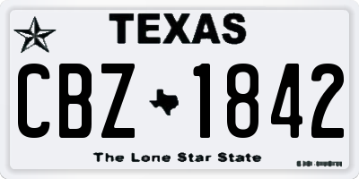 TX license plate CBZ1842