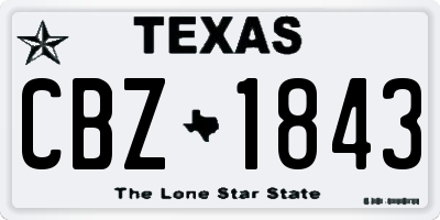 TX license plate CBZ1843