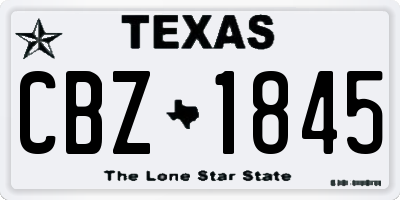 TX license plate CBZ1845