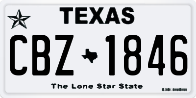 TX license plate CBZ1846