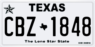 TX license plate CBZ1848