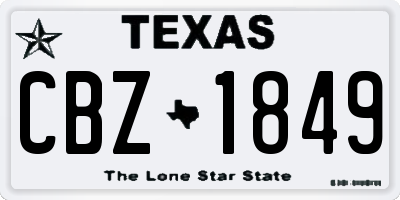 TX license plate CBZ1849
