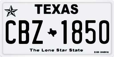TX license plate CBZ1850