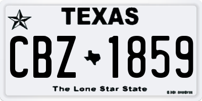 TX license plate CBZ1859