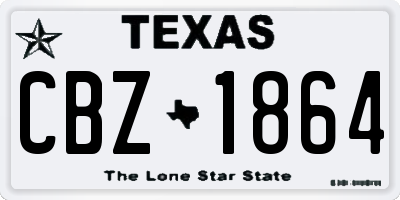 TX license plate CBZ1864