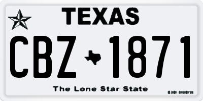 TX license plate CBZ1871