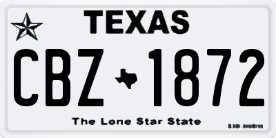 TX license plate CBZ1872