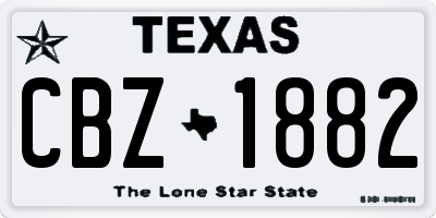 TX license plate CBZ1882