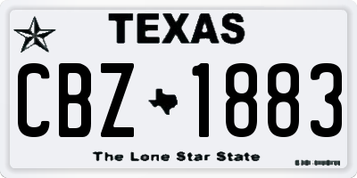 TX license plate CBZ1883