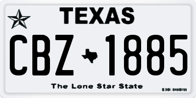 TX license plate CBZ1885