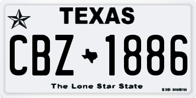 TX license plate CBZ1886