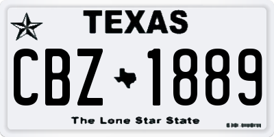 TX license plate CBZ1889