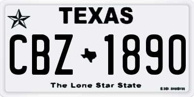 TX license plate CBZ1890