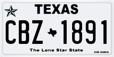 TX license plate CBZ1891