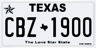 TX license plate CBZ1900