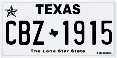 TX license plate CBZ1915