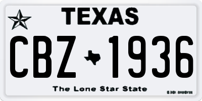 TX license plate CBZ1936