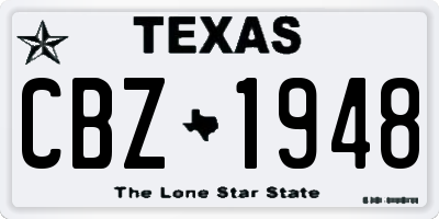 TX license plate CBZ1948