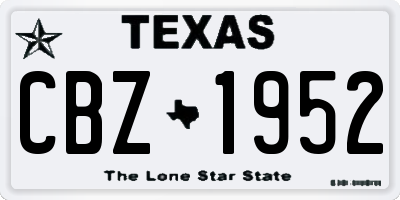 TX license plate CBZ1952