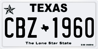 TX license plate CBZ1960