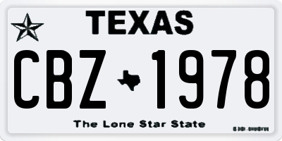 TX license plate CBZ1978