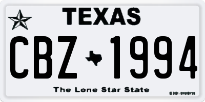 TX license plate CBZ1994