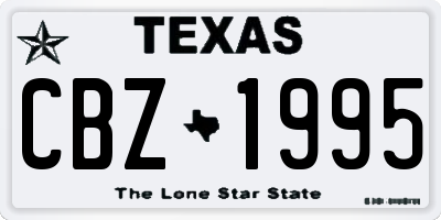 TX license plate CBZ1995