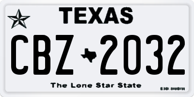 TX license plate CBZ2032