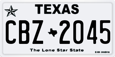 TX license plate CBZ2045