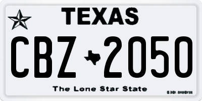 TX license plate CBZ2050