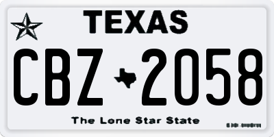 TX license plate CBZ2058